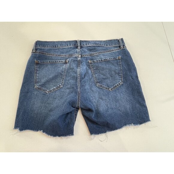 Old Navy Blue Jean Shorts 14 Fitted Stretch Raw Hem Cut off Summer Casual Beach - Picture 4 of 7